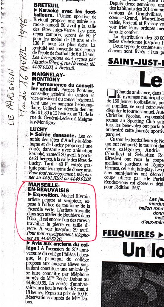 Le Parisien- 16-04-1996